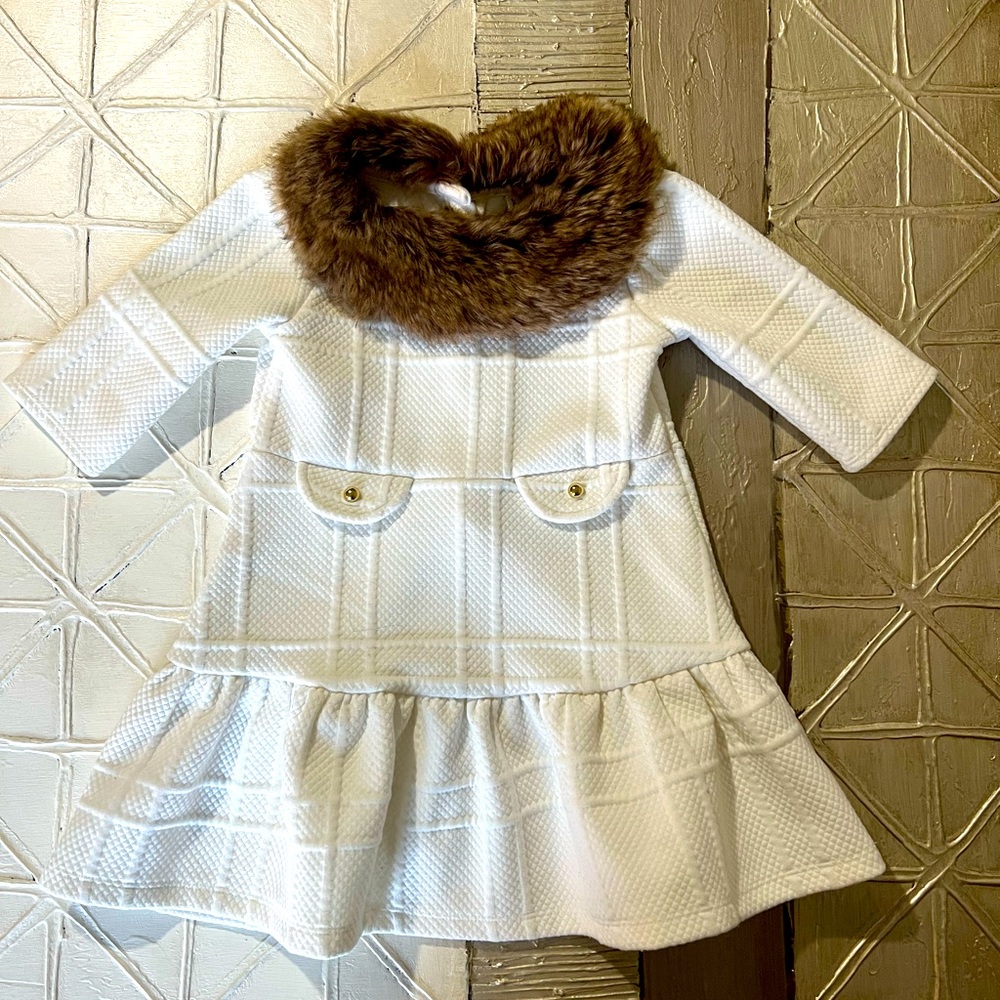 2T - Janie and Jack faux fur collar dress